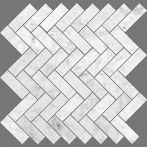 MANSION HERRINGBONE MOSAIC - Bianco Carrara