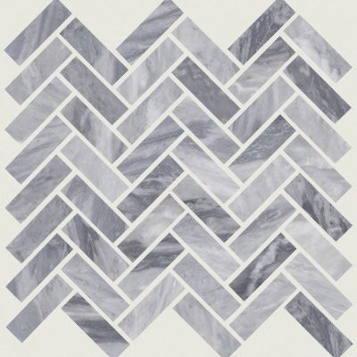 MANSION HERRINGBONE MOSAIC - Cashmere White - Bardiglio Cloud