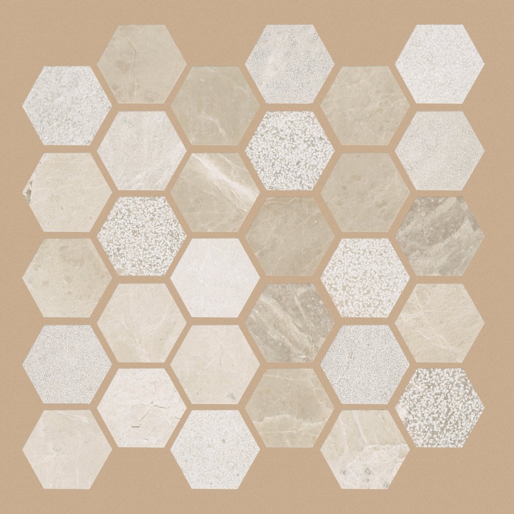 BOCA HEXAGON TEXTURED MOSAIC