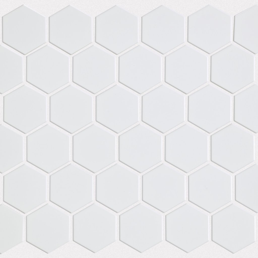BAKER BLVD 2" HEX MATTE MOSAIC - White