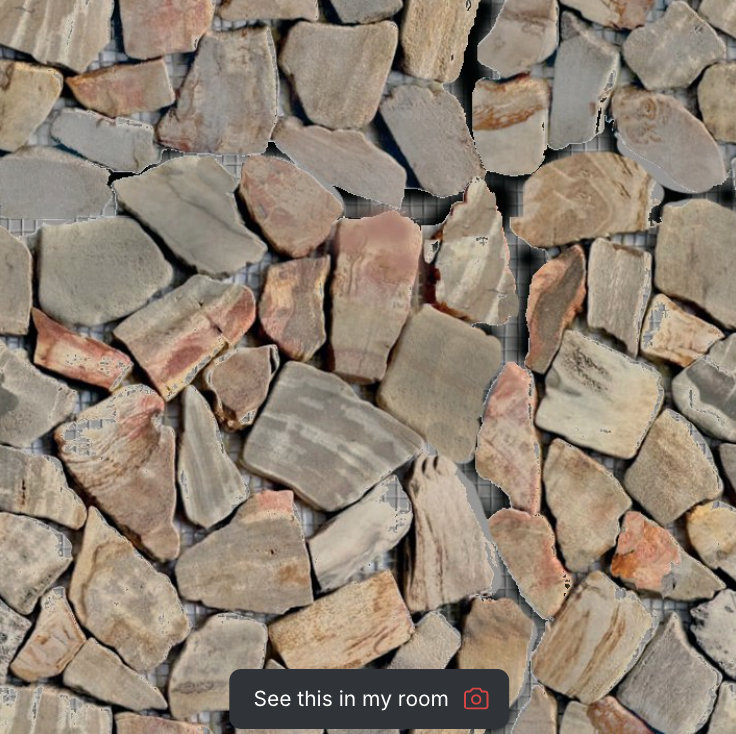 Natural sliced pebble stone mosaic tile sample grid