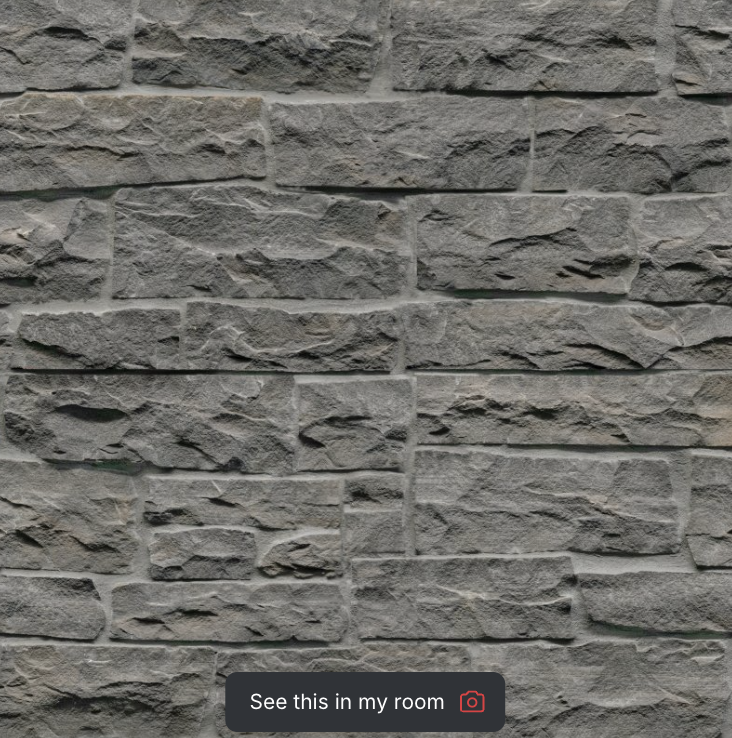 Dark gray stacked ledge stone wall tile grid display