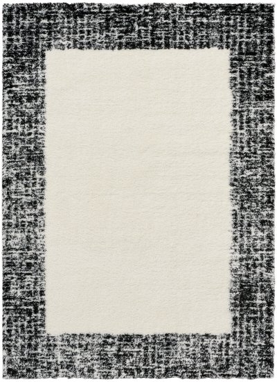 Nourison Home Nourison Pacific Shag PCS02 5'3" x 7'3" Ivory Black Shag Indoor Rug - 7'10" x 9'10"
