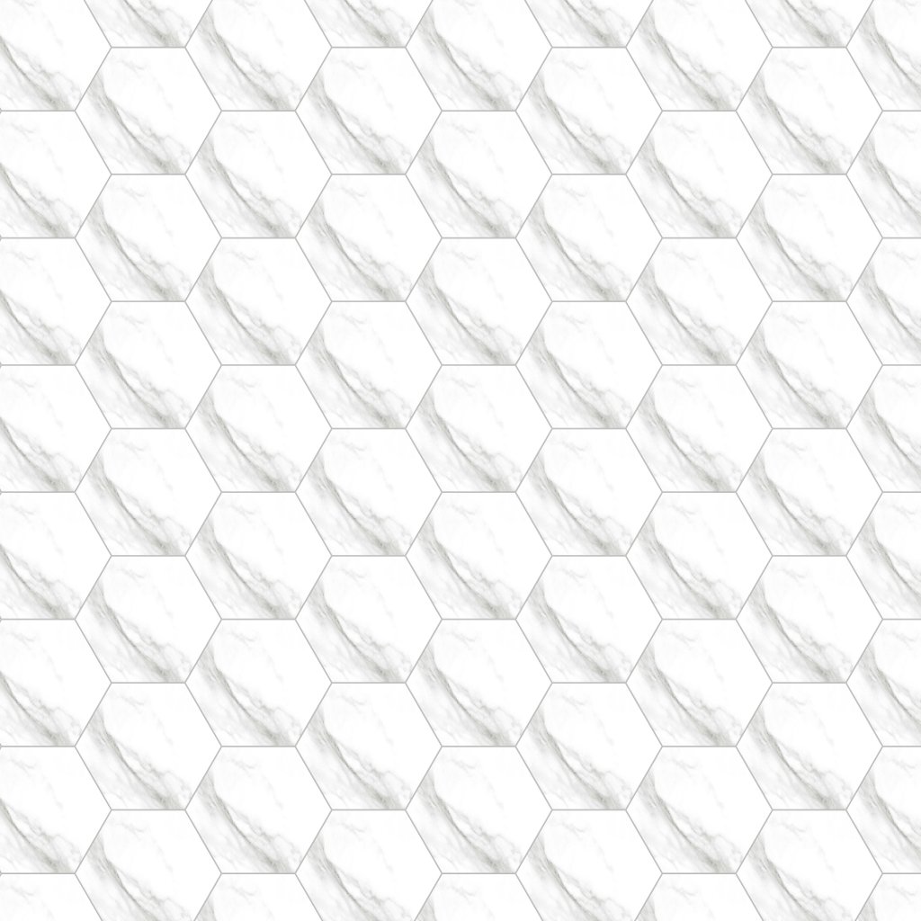 Daltile Perpetuo Brilliant White, Hexagon, 8, Matte - Brilliant White