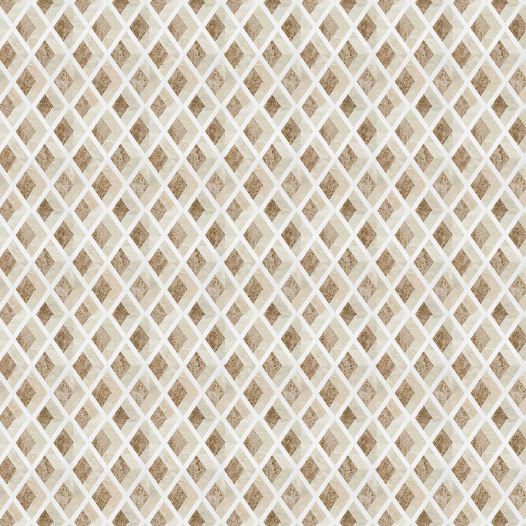 Marble Systems Diana Royal, Aspen White, Paradise Multi Finish Hippodrome Marble Mosaic 10 11/16x11 5/16 - Diana Royal, Aspen White, Paradise