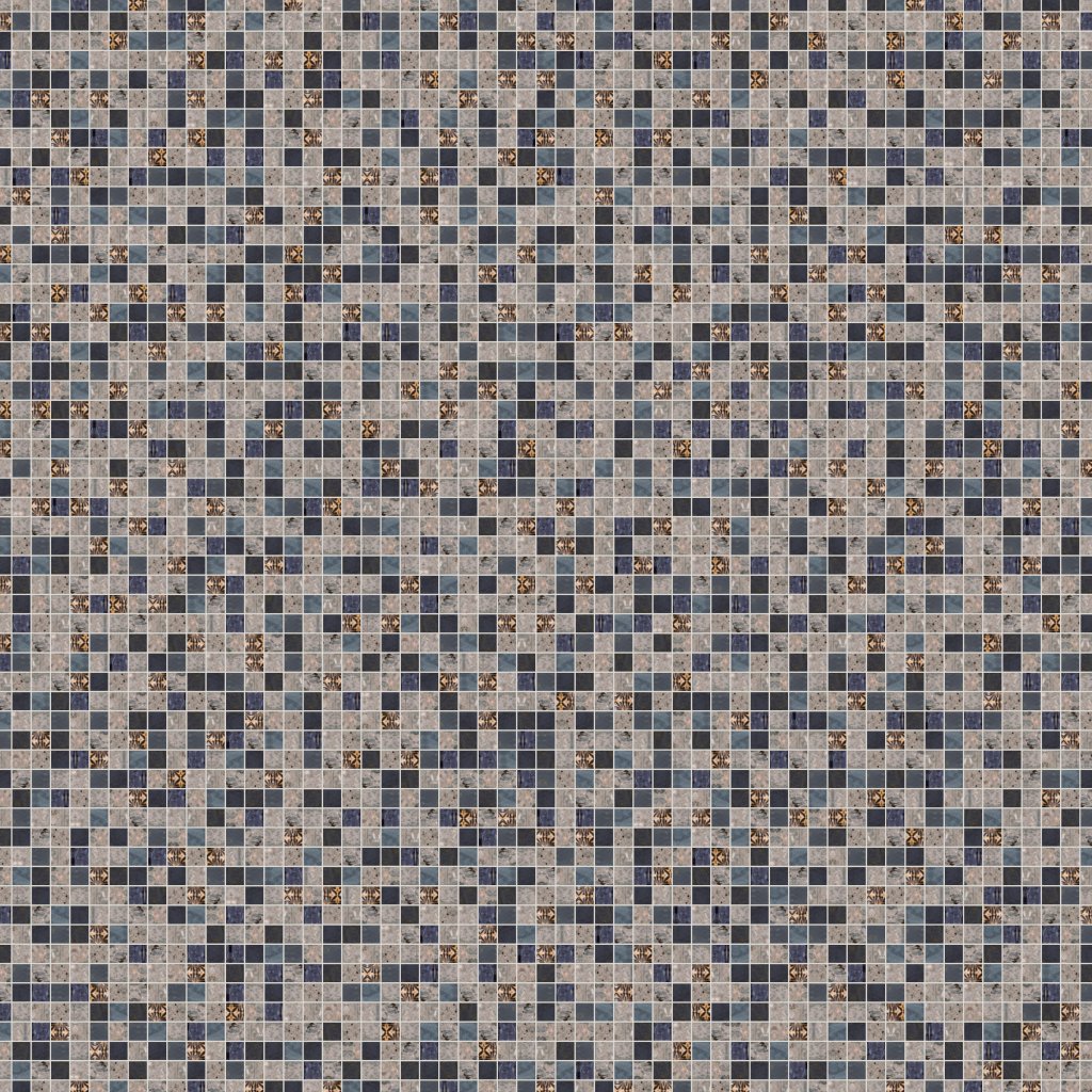 Qualis Ceramica Riviera Tileworks Chelsea Grey/Blue Glass Mix Marble Mosaic 1"x1"