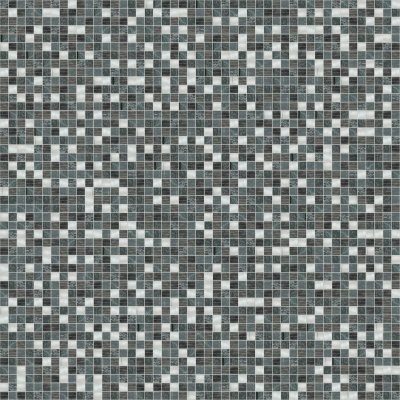 Qualis Ceramica Riviera Tileworks Chelsea Grey/Black Stone Aluminum Mix Mosaic - 12"x 12"