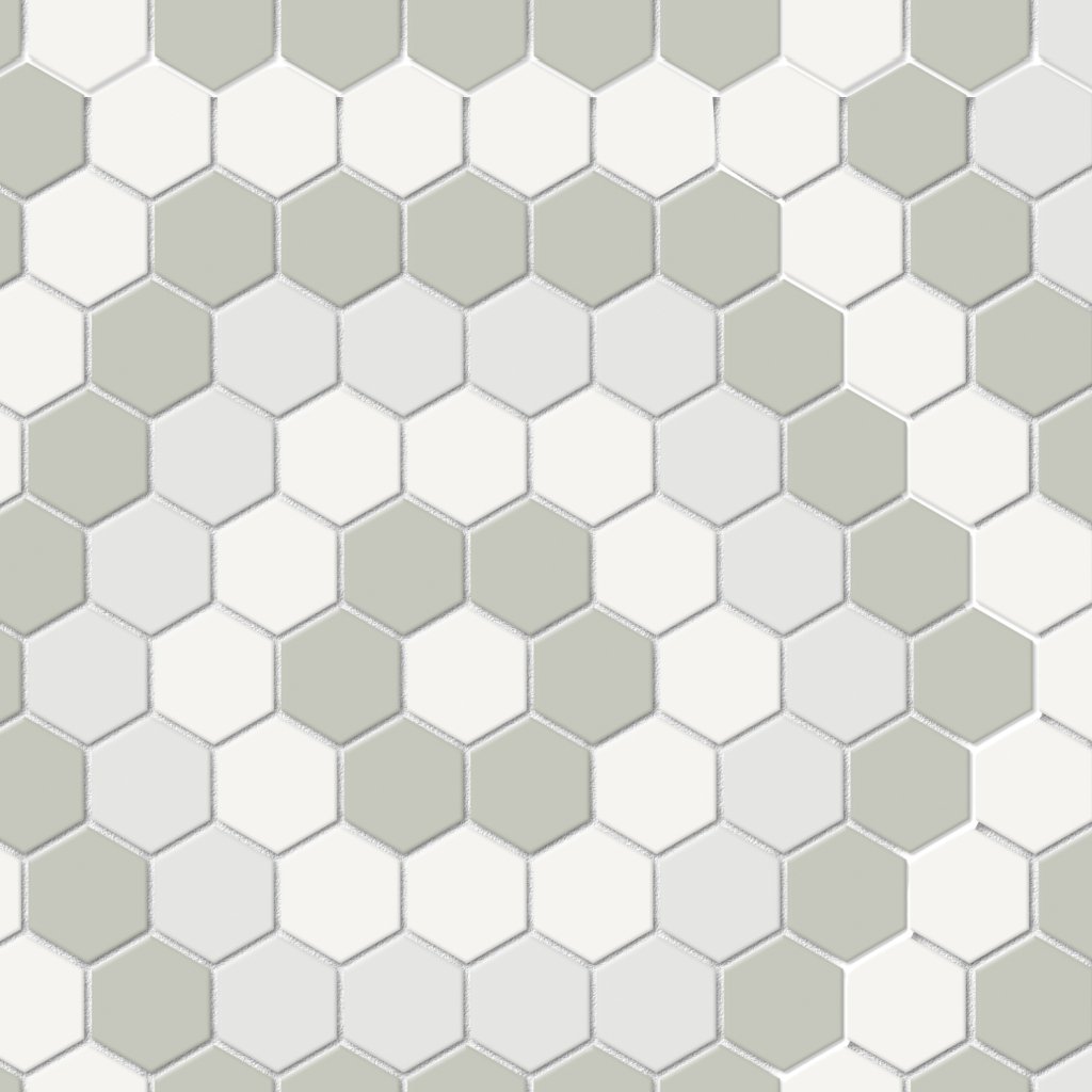Qualis Ceramica Traditions Morning Blend Hexagon Matt Mosaic - Canvas White