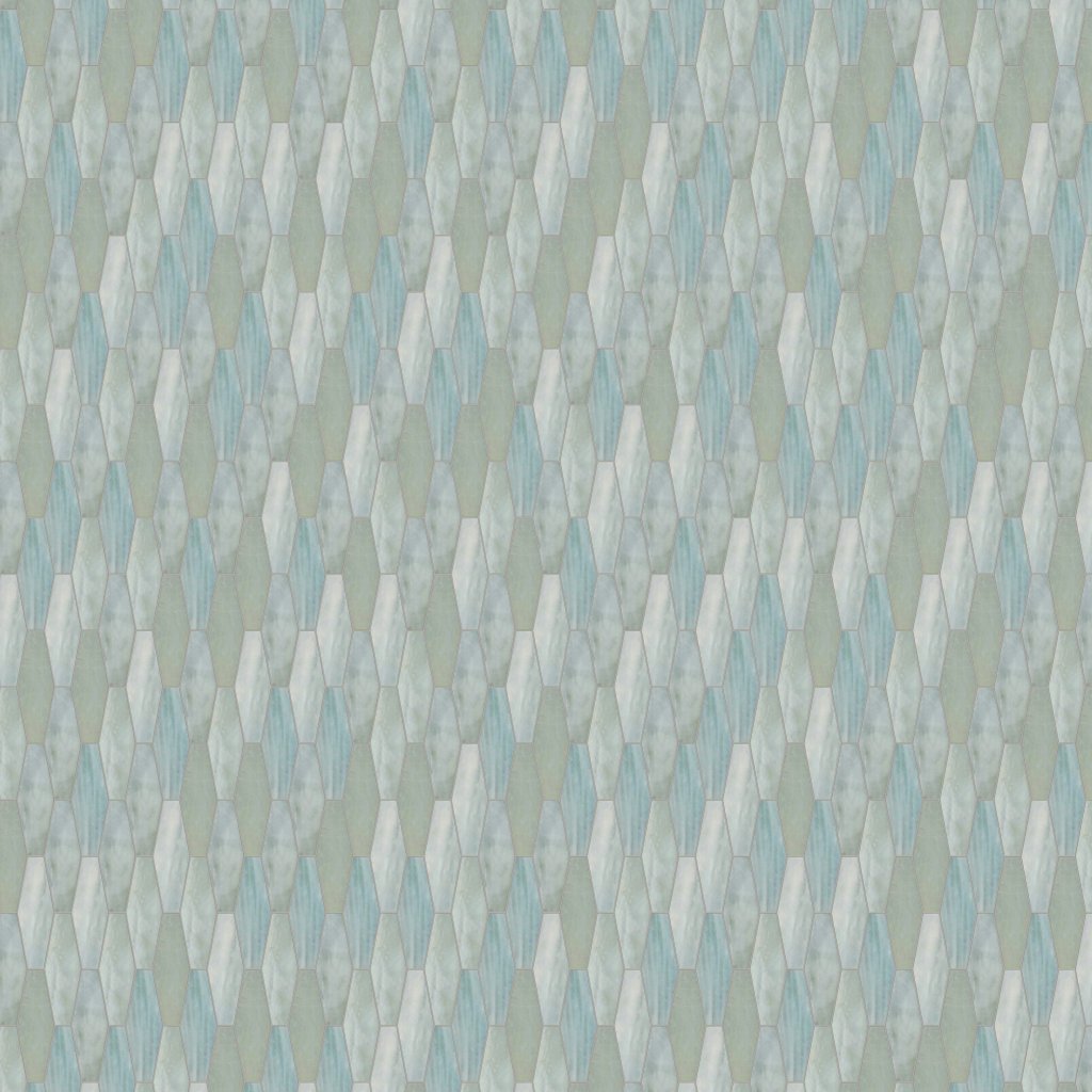 Marble Systems Ichica Glossy Ehex Glass Mosaic 12 7/8x9 7/8 - Ichica