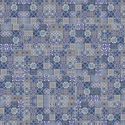 Qualis Ceramica Riviera Tileworks Chelsea Ceramic Patchwork Diamond Blue Mosaic - 11.8" x 11.8"