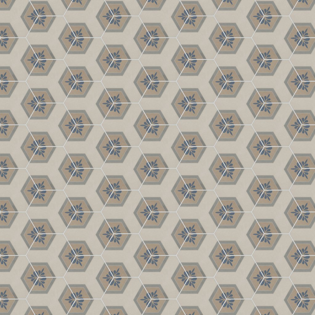 Daltile Scrapbook Quilt, Hexagon, 8X9, Matte - Quilt