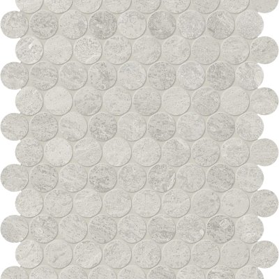 Qualis Ceramica Anciano Grigio 1.25 Penny Round Mosaic - 10"x14"