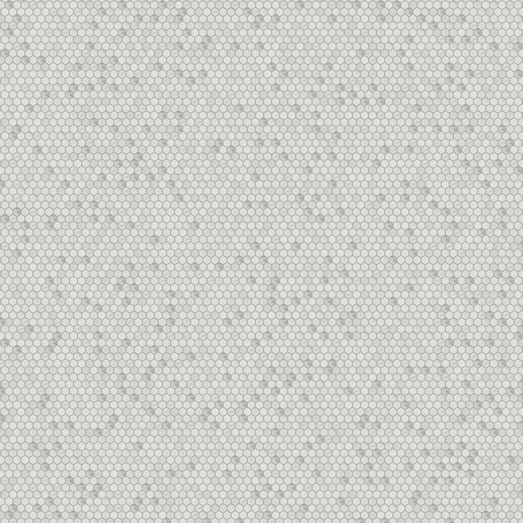Marble Systems Glacier Honed Hexagon 1x1 Marble Mosaic 11 1/2x12 1/4 - Glacier