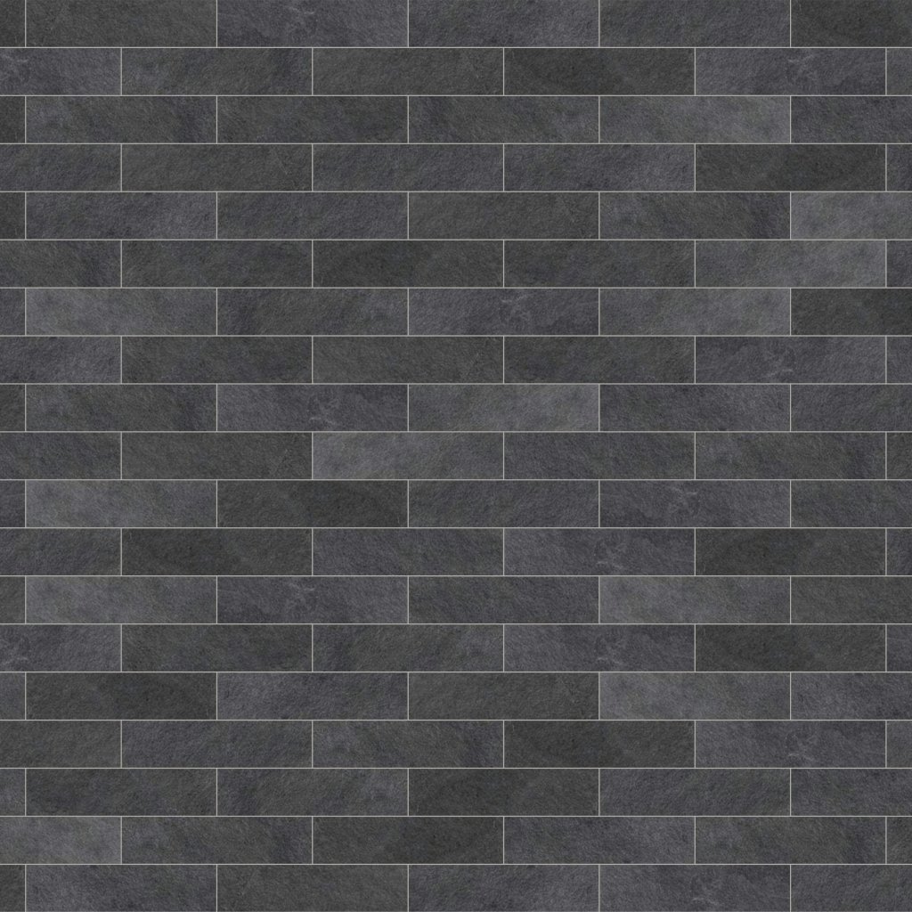 Dark Flow Matte 2 3/4x11 1/2 Brick Mesh Mount Stone Look Porcelain Mosaic 12x24 - Dark Flow
