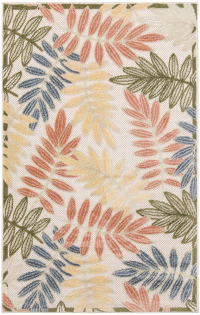 Nourison Home Nourison Aloha ALH18 7'10" x 10'6" Ivory Rose Modern Rug - 2'8" x 4'