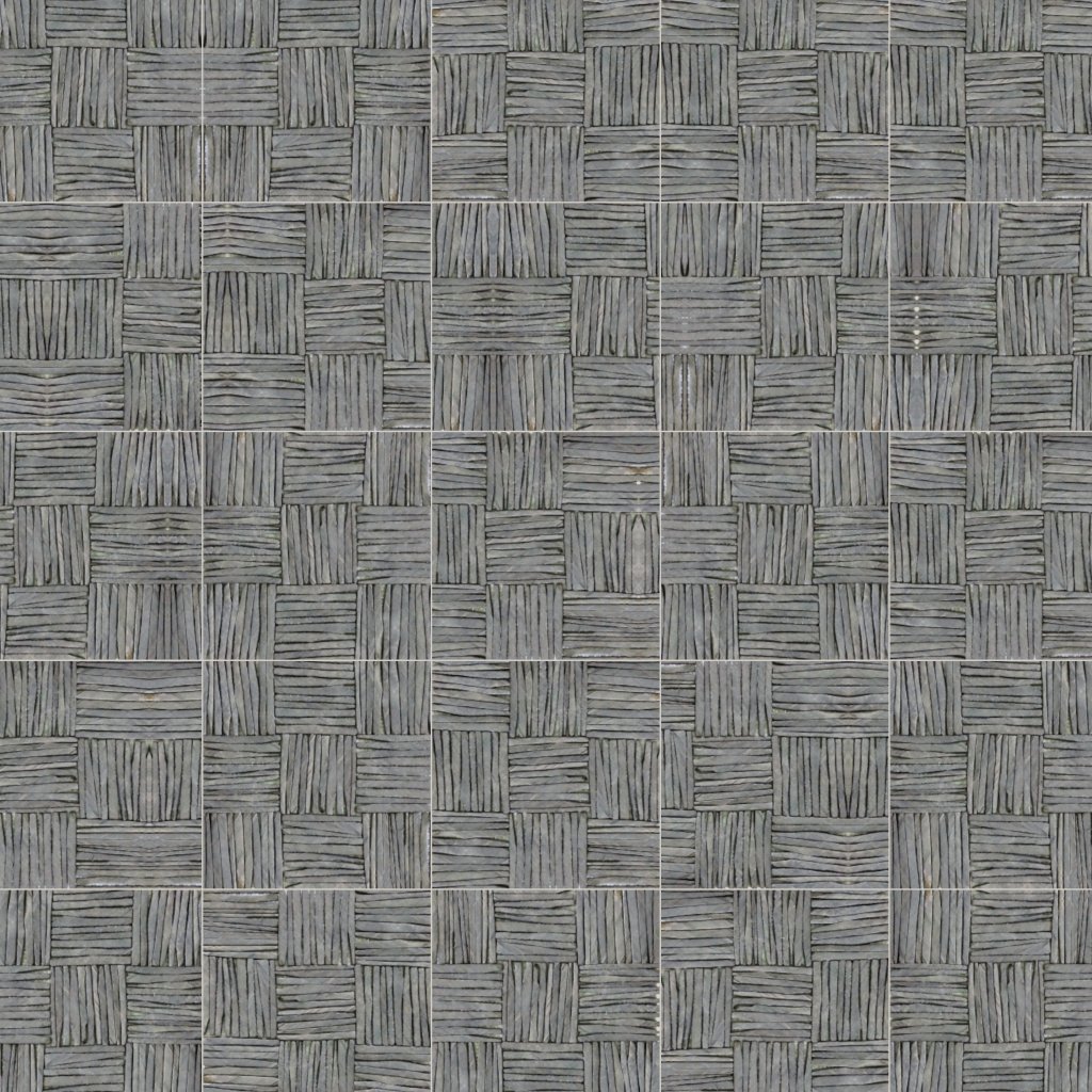 Qualis Ceramica Riviera Tileworks Chelsea Black Slate Multiple square Interlocking Mosaic