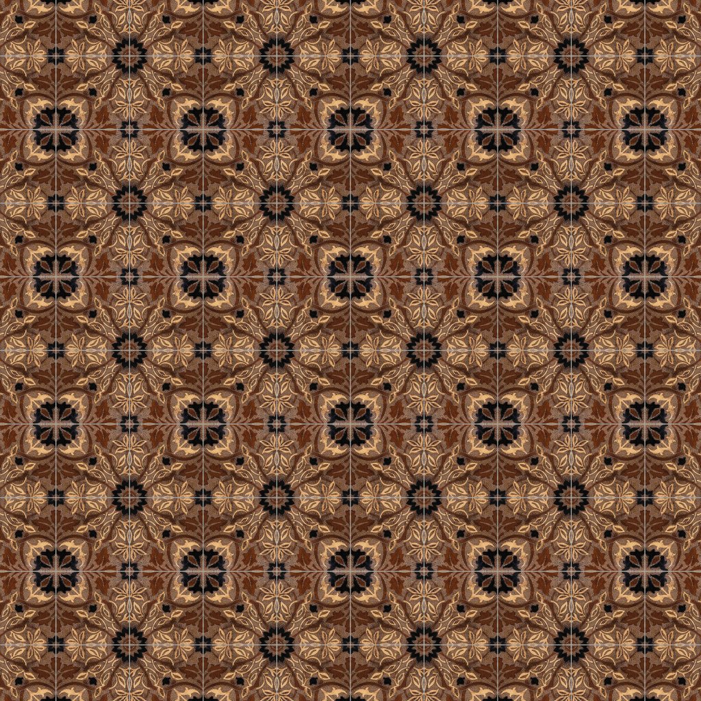 Marble Systems Voysey A-20a Stoker Grey, Chestnut Glazed Ceramic Tile 6x6 - Voysey A-20a Stoker Grey, Chestnut