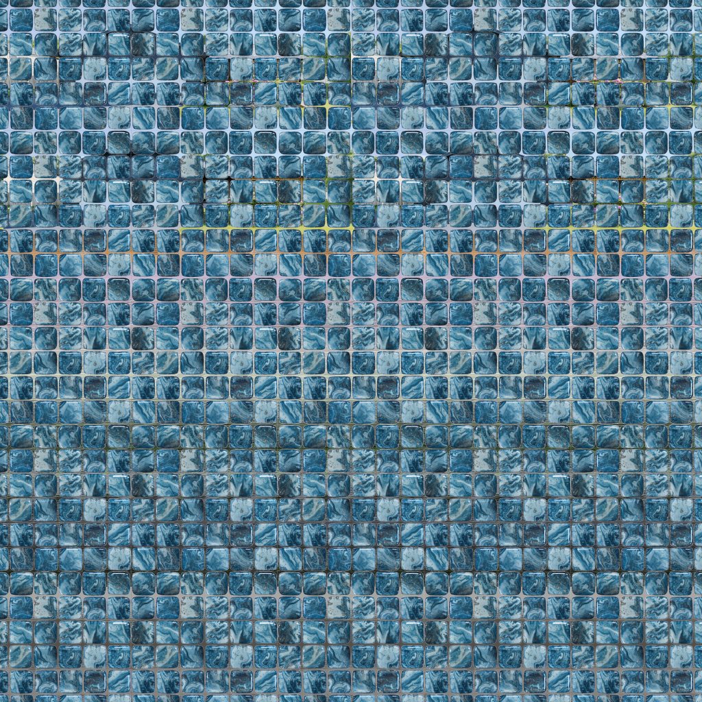 Qualis Ceramica Chelsea Collection Glass Square Blue Marble Pattern Mix Mosaic