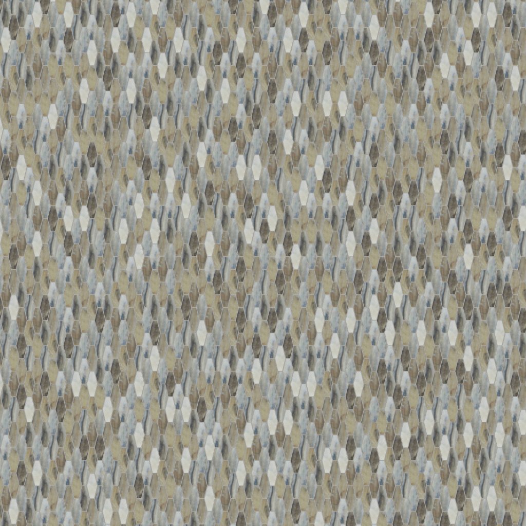 Marble Systems Kiri Matte Ehex Glass Mosaic 12 7/8x9 7/8 - Kiri
