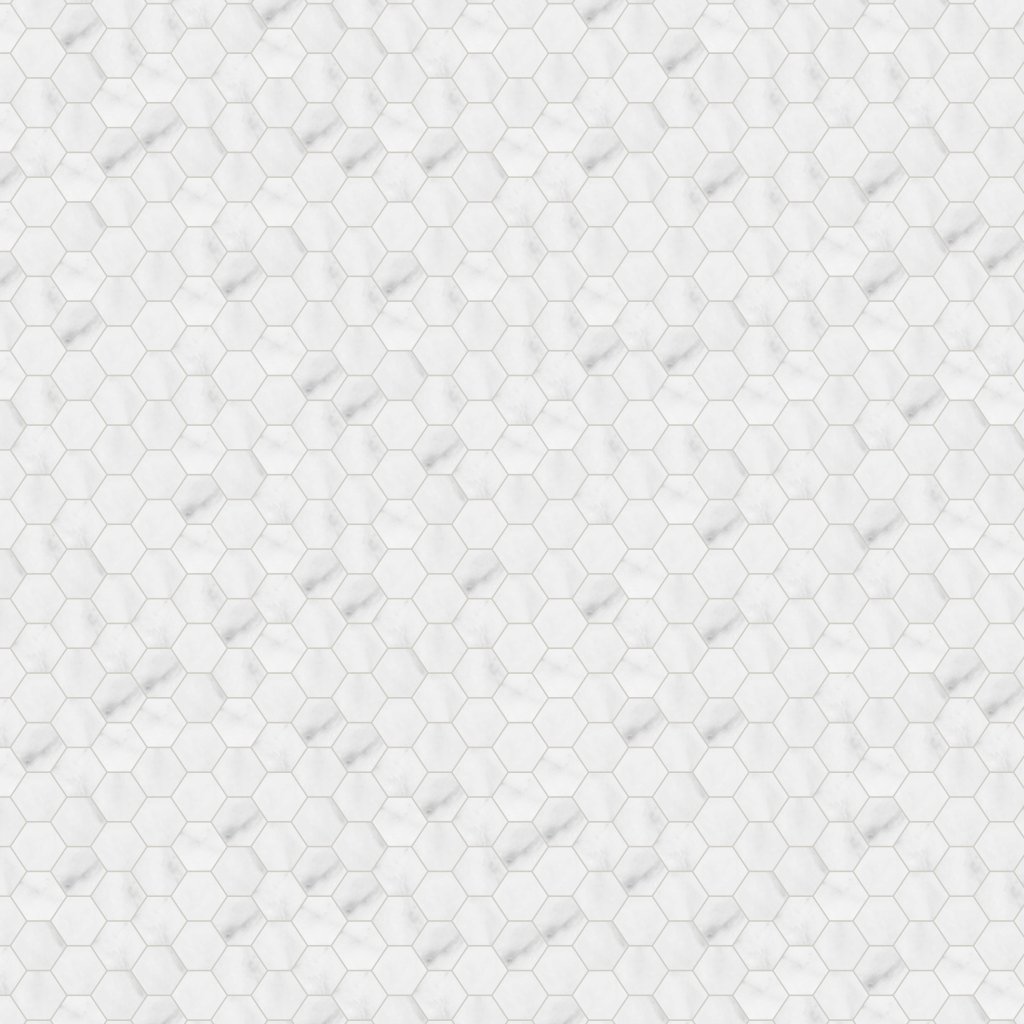 Qualis Ceramica Bianco Venatino 1.25 Polished Hexagon Mosaic