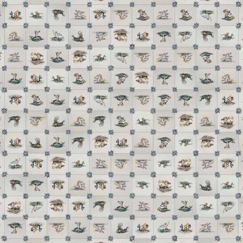 Marble Systems Sea Legends Poly Glazed Ceramic Tile 5x5 - Sea Legends Poly