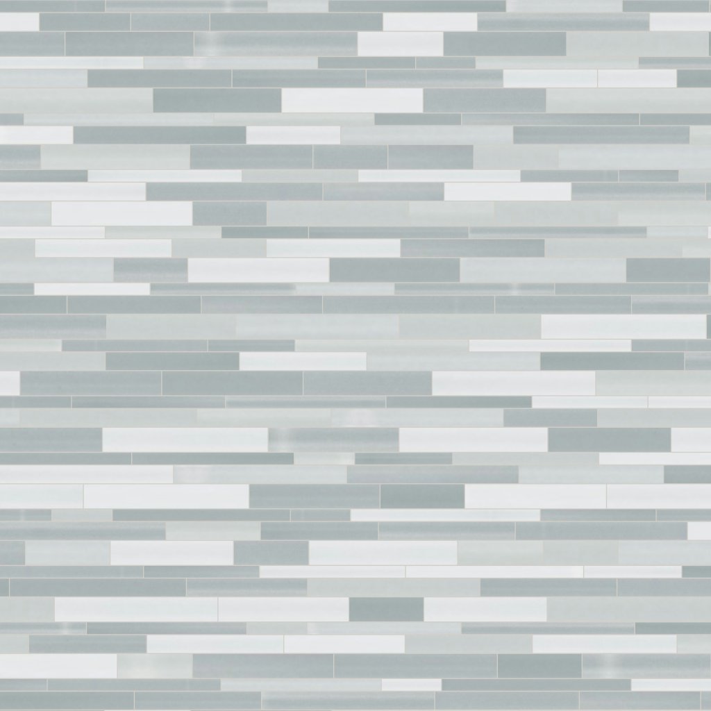 Qualis Ceramica Element Shades Of Grey Blend Random Strip Mosaic