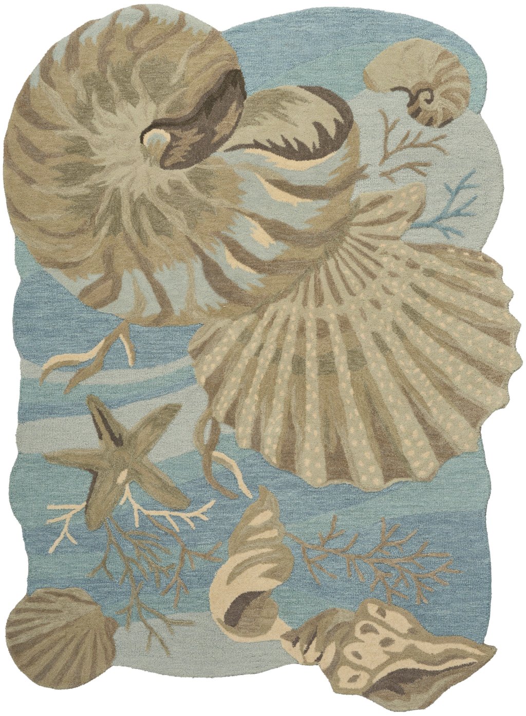 Nourison Home Nourison Waterside WRS01 5'3" x 7'3" Blue Coastal, Nautical & Beach Indoor Rug