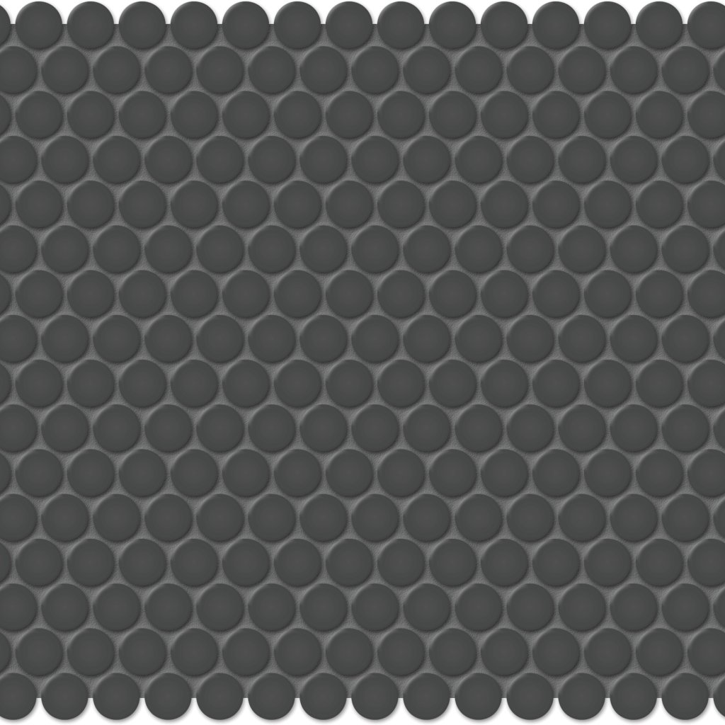 Qualis Ceramica Traditions Retro Black 3/4" Penny Glossy - Black