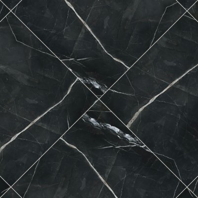 Qualis Ceramica Royal Stoneworks 36X36 Regal Black Vein Vintage Pv - 36" x 36"