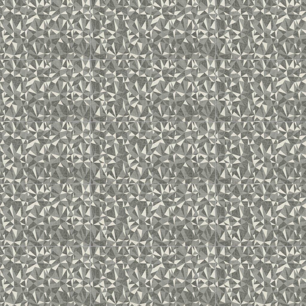Daltile Fabric Art White Ash Prism, Rectangle, 12X24, Modern Kaleidoscope, Matte - White Ash Prism