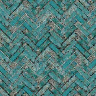 Qualis Ceramica Jamaica 3x11 Teal Gloss - Herringbone