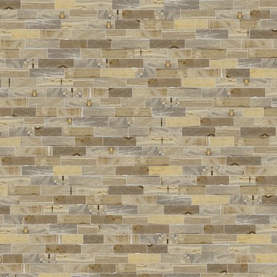 Qualis Ceramica Riviera Tileworks Chelsea Fossil Wood Baguette Mix Beige Mosaic - 12" x 12"