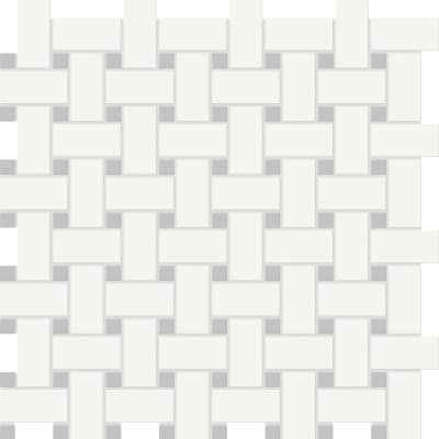 Qualis Ceramica Traditions White W/Loft Grey Basketweave Matt Mosaic - 11.75" x 11.75"