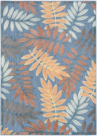 Nourison Home Nourison Aloha ALH18 3'6" x 5'6" Blue Rose Modern Rug - 5'3" x 7'5"