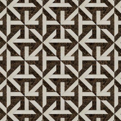 Marble Systems Crema Marfil&emperador Dark Polished Rubicon Marble Mosaic 17x17 - Crema Marfil&emperador Dark - 17" x 17" x 3/8"