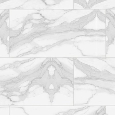 Qualis Ceramica Plata 24x48 Statuario Brina Polished - Alternating 1/3