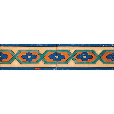 Marble Systems 110-b Glazed Helix Flower Ceramic Border Tiles 3x6 - 110-b - 3" x 6" x 3/8"