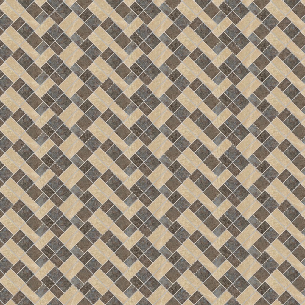 Daltile Continental Slate Gold/Blue/Brown, Deco, 4X12, Matte - Gold/Blue/Brown