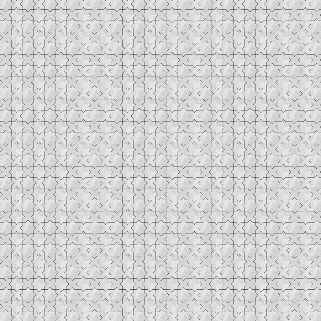 Qualis Ceramica Chelsea Collection 3"x3" Cross & Star White Grey Marble