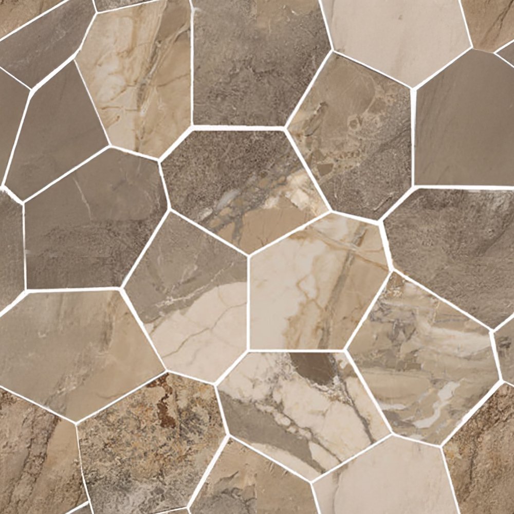 Qualis Ceramica Dynasty 11x12 Eggs Mosaic Taupe Polished/matt - Beige
