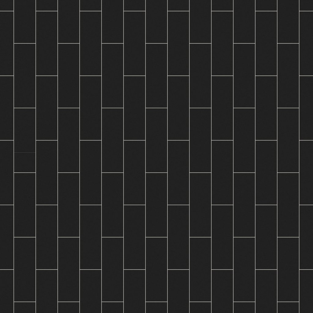Qualis Ceramica Chelsea Collection Black Brick Pattern Glossy Glazed Ceramic 2"x6"