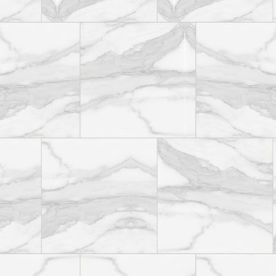 Qualis Ceramica Plata 24x24 Statuario Brina Matte - Alternating 1/3