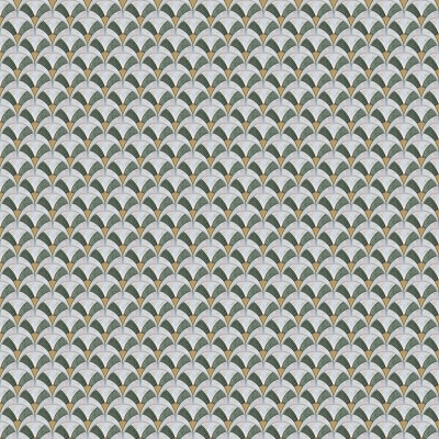 Marble Systems Brass, Verde Tia, White Carrara Honed Sensu Marble Mosaic 3 5/8x3 7/8 - White Carrara - 3 5/8" x 3 7/8" x 3/8"