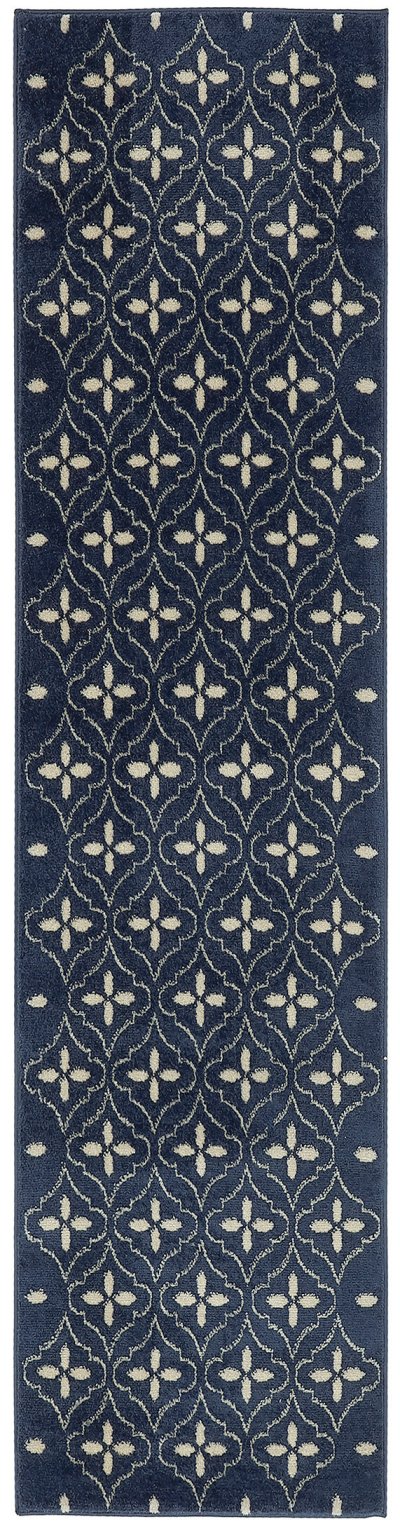 Nourison Home Nourison Nourison Essentials NRE04 4' x 6' Navy Ivory Modern Rug - 2'2" x 7'6"