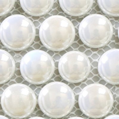 Qualis Ceramica Riviera Tileworks Chelsea White Penny Round Pebbles Glass Mosaic - 11.5"x 12"