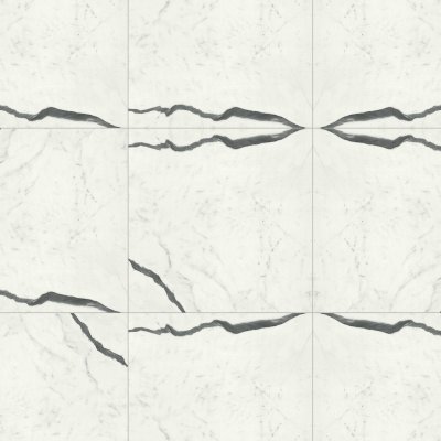 Marble Systems Bianco Statuario Polished Marble Look Porcelain Tile 24x24 - Bianco Statuario - 24" x 24" x 25/64"