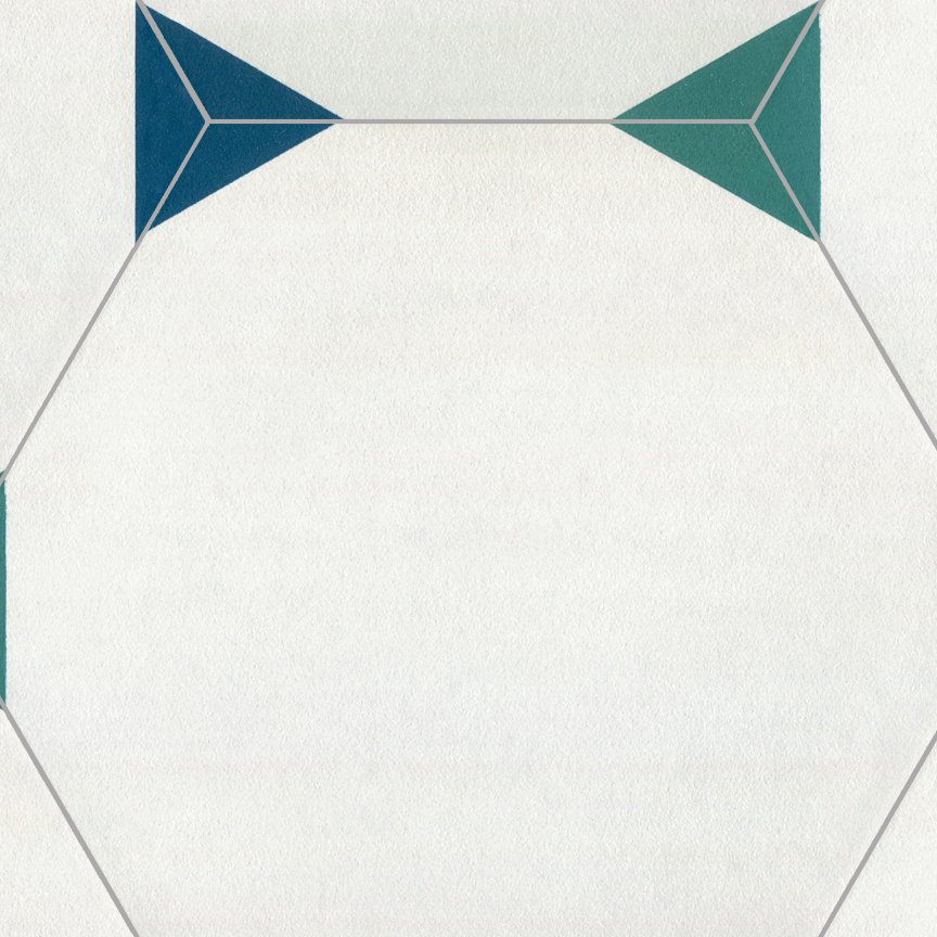 Daltile Bee Hive Medley Sun Green/Blue, Sun Green/Blue, 8 1/2X10, Matte - Sun Green/Blue