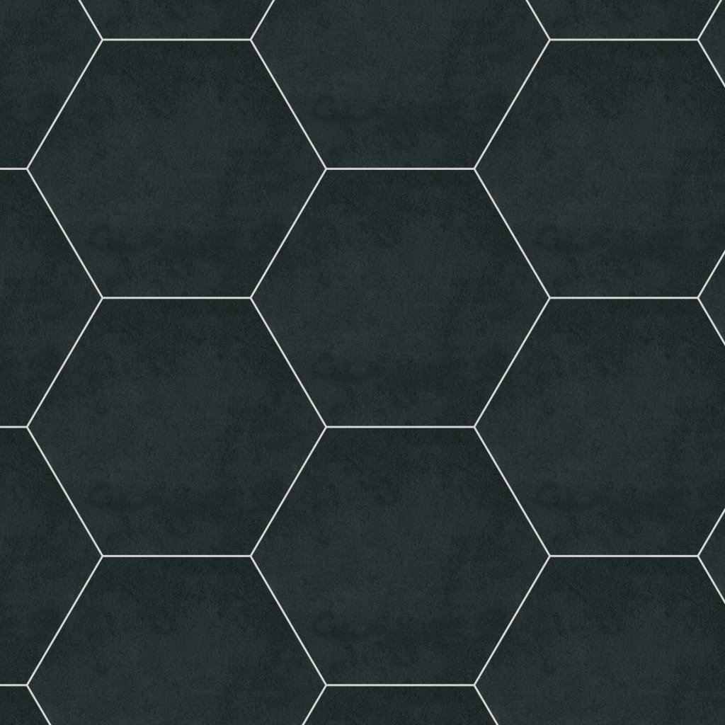 Daltile Bee Hive Black, Hexagon, 24X20, Matte - Black