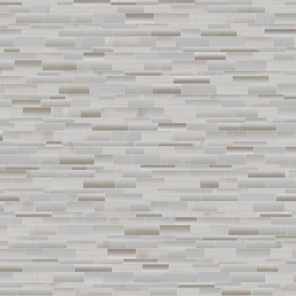 Qualis Ceramica Riviera Tileworks Chelsea Wood look Glass Baguette Light Grey Interlocking Mosaic
