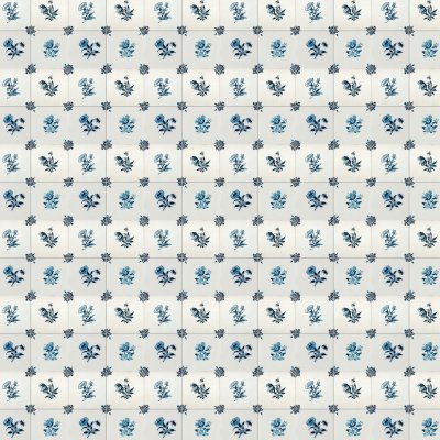 Marble Systems Small Flowers Blue Glazed Ceramic Tile 5x5 - Small Flowers Blue - 5" x 5" x 3/8"